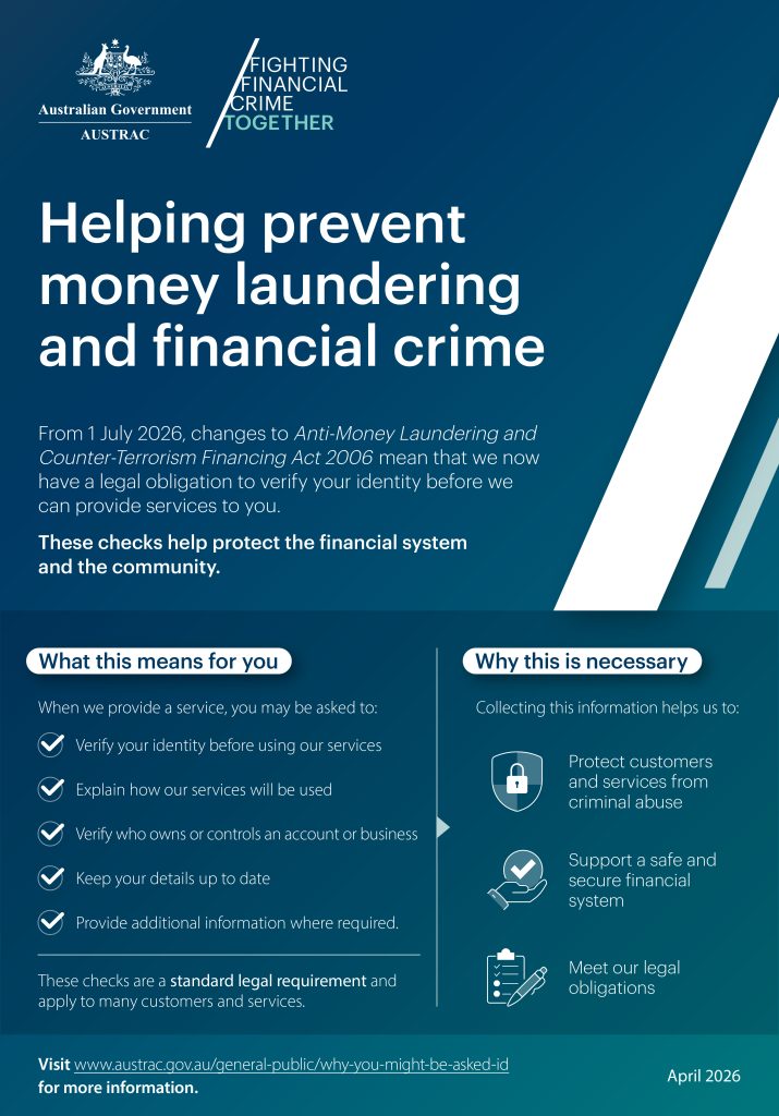 Explain to your customers why your business may ask for more information and how these checks help prevent money laundering and financial crime.